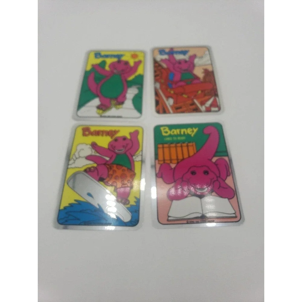 Vintage Stickers Lot of 4 BARNEY FOIL MYLAR Vending Machine Sticker VTG 1992
